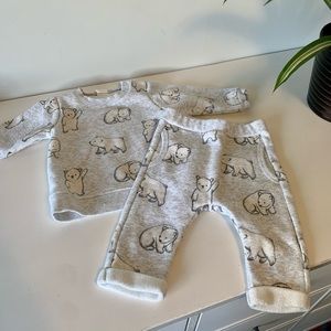 H&M Matching Set, Polar Bear, Long Sleeve Top + Pants | 4-6 Months